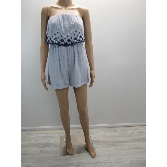 JESSICA SIMPSON STRIPE TUBE TOP STYLE ROMPER - Picture 2 of 7